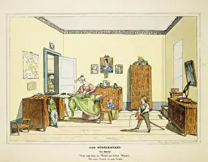 Livingroom: The Bourgeoisie. The Mother doing housework