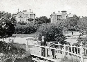 Bourne: Bournemouth, bridge over the River Bourne in Public Gardens