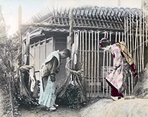 Bowing: Bowing in greeting, Japan, circa 1890s