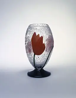 Enamelled: Bowl decorated with tulips
