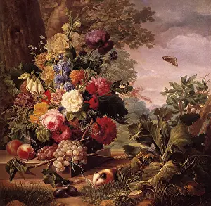 Attracted: Bowl of Flowers in a Landscape