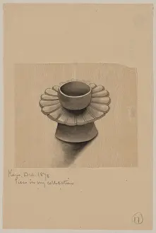 Platter: Bowl on petal-shaped platter with conical base