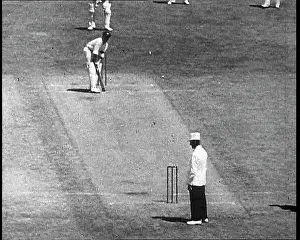 Batter: Bowler Bowling a Ball to a Batter playing cricket
