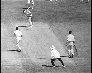 Batter: Bowler Bowling a Ball to a Batter playing cricket