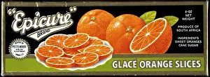 Sliced: Box label, Epicure Glace Orange Slices