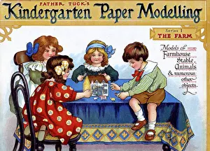 Kindergarten: Box lid, Kindergarten Paper Modelling game