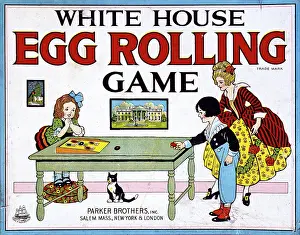 Tray: Box lid, White House Egg Rolling Game