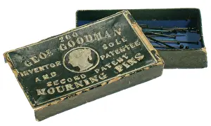 Bereavement: Box of Victorian mourning pins by George Goodman