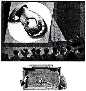 Boxed: Boxed megascope being used to project opaque objects