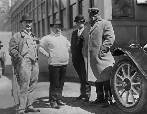 Heavyweights: Boxer Jack Johnson (far right) and his manager