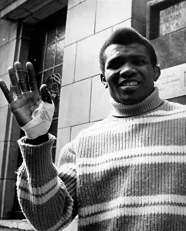 Legra: Boxer Jose Legra waving