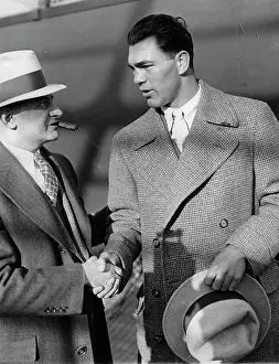 Salutations: Boxer Max Schmeling and his manager Joe Jacobs