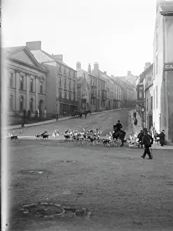 Foxhunting: Boxing Day Hunt, Castle Square, Haverfordwest, South Wales