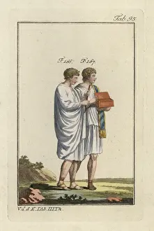 Acolytes: Two boy acolytes (Ramilli) carrying the equipment