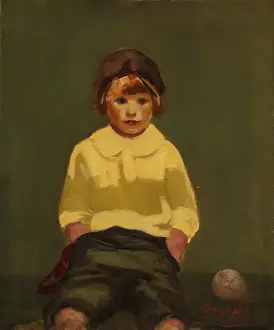 Representational: BOY WITH BASEBALL, by George Luks, c. 1925, American