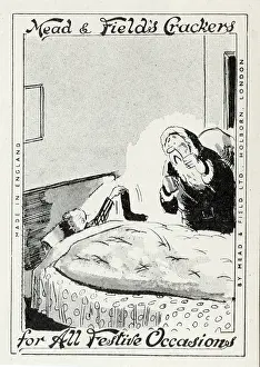 Joke: Boy in bed shaking empty stocking for Santa
