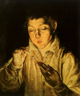 1572: Boy Blowing on an Ember, by El Greco