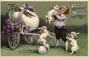 Bunnies: Boy with Bunnies and Enormous Egg