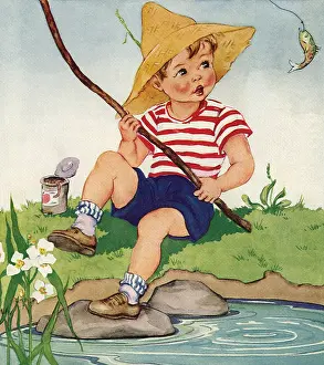 Catches: Boy catches Fish