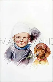 Obligingly: BOY AND DACHSHUND