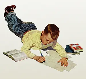 Homework: Boy Does Math Homework
