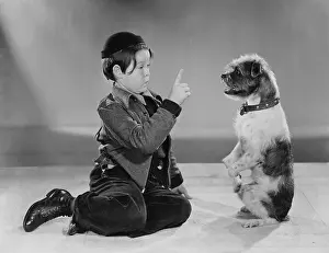 Behaving: A boy and his dog