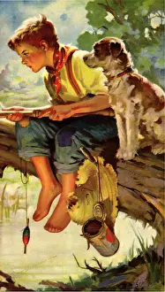 Youn: Boy and Dog Fishing