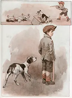 Chases: A boy and his dog in trouble for chasing chickens