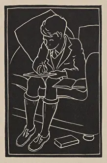 Linocuts: A Boy Drawing
