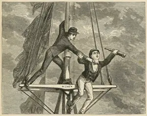 Grab: A boy falling from a ship's mast