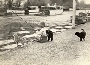 Anglia: Boy fishing at Beccles, Norfolk