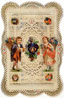 Pansies: Boy, Girl and Flowers