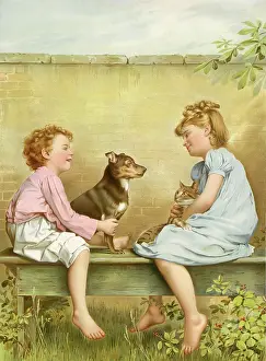 Dangling: Boy and Girl with Pets