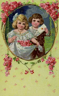Encloses: Boy and Girl with Roses