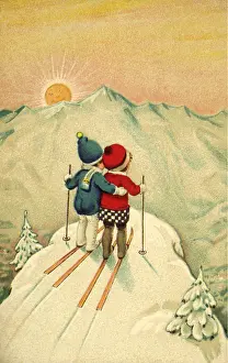 Dips: Boy and Girl on Skis
