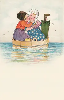 Brolly: Boy and girl in a tub