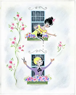 Kris: Boy and girl with window boxes