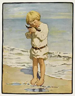 BOY AND INJURED BIRD