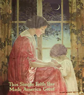 Jessie: Boy kneeling in Prayer before Mother