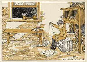 Kites: BOY MAKES KITE TAIL 1912