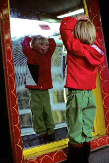 Distorted: Boy Making a Face in a