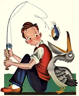 Freckled: Boy with Pelican