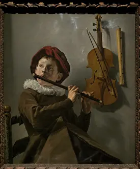 Jans: Boy Playing a Flute, 1630s, by Judith Leyster