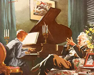 Intently: Boy Plays Piano