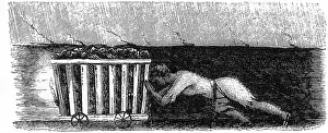 Apprenticed: Boy pushing coal wagon in mine at Halifax, Yorkshire