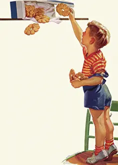 Desserts: Boy reaching for Cookies