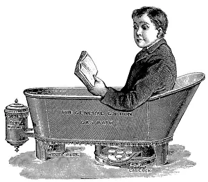 Clothed: BOY READING BOOK IN BATH