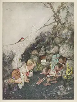 Gnome: Boy receives presents from gnomes