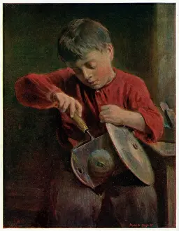 Spanner: Boy repairing a clock -- Something Wrong with the Works