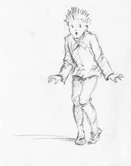 Petrified: A boy scared so much his hair is standing up in fright